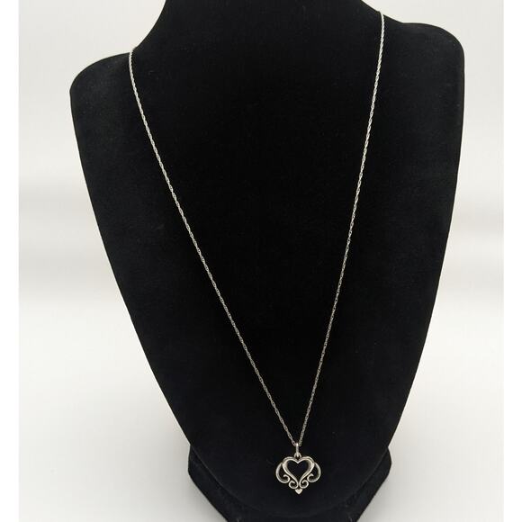 James Avery Ornate Open Heart Pendant Necklace Rope Chain 22.5in Signed RETIRED - Picture 3 of 6